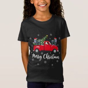 サンタおもしろいライディングクリスマスツリートラックゴリラCh Tシャツ