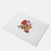 サンタおもしろいライディングゴールデンレトリバードッグクリスマス ドアマット (アングル)