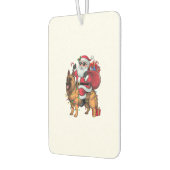 サンタおもしろいライディングドイツ羊飼い犬のクリスマス カーエアーフレッシュナー (左)
