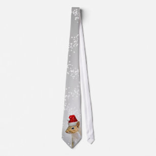 サンタおもしろいリスのクリスマスタイ ネクタイ