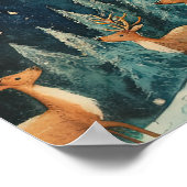 サンタおもしろいレトロクリスマスイブのポスター ポスター (角)