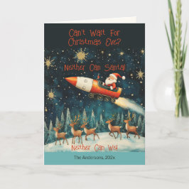 サンタおもしろいレトロクリスマスイブホリデーカード シーズンカード