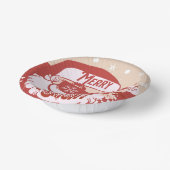 サンタおもしろいレトロレッドピンククリスマスパーティー ペーパーボウル (傾斜あり)