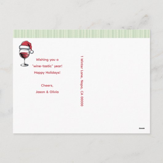 サンタおもしろいワイン シーズンポストカード (裏面)