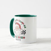 サンタおもしろいーが犬のクリスマスをもっとパーソナライズされた持って来る マグカップ (正面左)