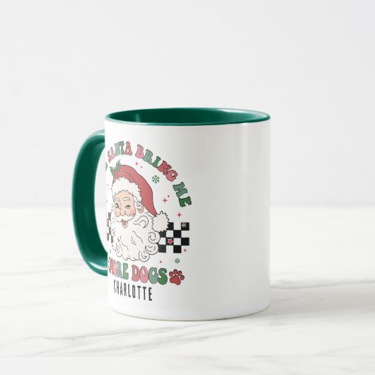 サンタおもしろいーが犬のクリスマスをもっとパーソナライズされた持って来る マグカップ (正面左)