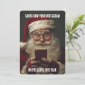 サンタおもしろいーはInstagramを見たプレゼントクリスマス シーズンカード (スタンド正面)
