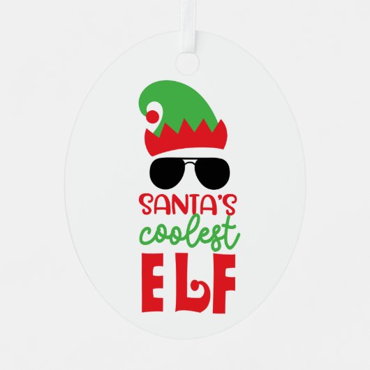 サンタおもしろいーオーナメントクリスマスクール小妖精や小人 メタルオーナメント (正面)