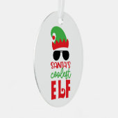 サンタおもしろいーオーナメントクリスマスクール小妖精や小人 メタルオーナメント (正面右)