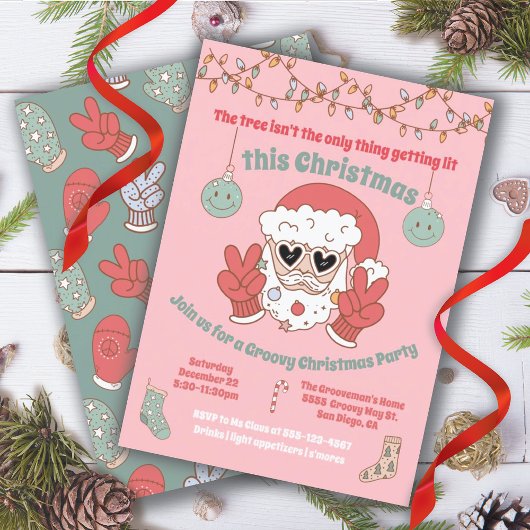 サンタおもしろいークリスマスパーティー 招待状