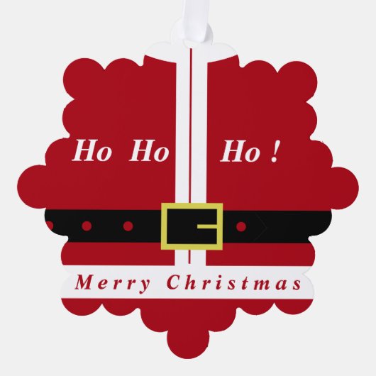 サンタおもしろいー付きクリスマスオーナメントカードギフト オーナメントカード (正面)