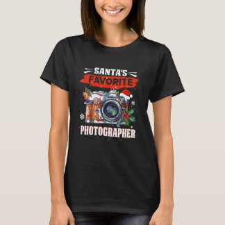 サンタおもしろいー写真家のお気に入りのクリスマスポー Tシャツ
