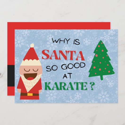 サンタおもしろいー漫画キッズクリスマスジョーク赤い青 シーズンカード (正面/裏面)