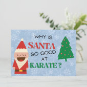 サンタおもしろいー漫画キッズクリスマスジョーク赤い青 シーズンカード (スタンド正面)