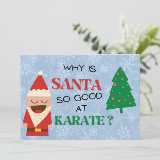 サンタおもしろいー漫画キッズクリスマスジョーク赤い青 シーズンカード (スタンド正面)