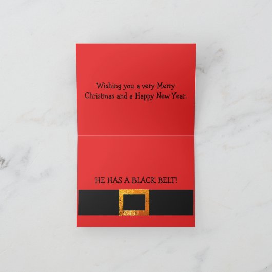 サンタおもしろいー漫画キッズクリスマスジョーク赤い青 シーズンカード (内部)