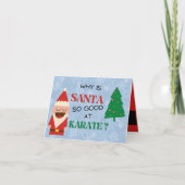 サンタおもしろいー漫画キッズクリスマスジョーク赤い青 シーズンカード (正面)