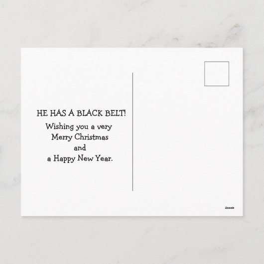 サンタおもしろいー漫画キッズクリスマスジョーク赤い青 シーズンポストカード (裏面)