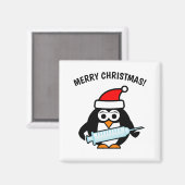 サンタおもしろいー看護ペンギンのクリスマスマグネットギフト マグネット (正面/裏面)