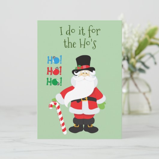 サンタおもしろいー私はホーのクリスマスのためにそれをする シーズンカード (スタンド正面)