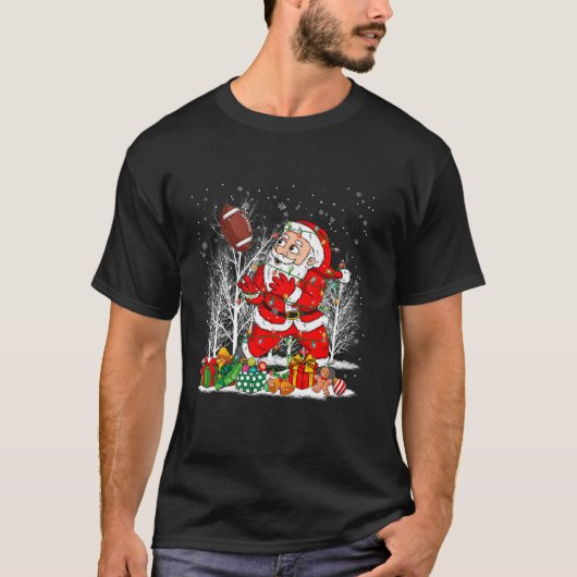サンタおもしろいー遊のアメフトChristmas Li Tシャツ (正面)