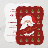 サンタおもしろいー – クリスマスパーティの招待状 招待状 (正面/裏面)