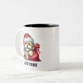 サンタおもしろいー・ポーズかわいいビコンドッグ ツートーンマグカップ (正面左)