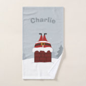 サンタおもしろい名前をカスタムするタオルセット バスタオルセット (ハンドタオル)