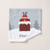 サンタおもしろい名前をカスタムするタオルセット バスタオルセット (ウォッシュタオル)