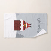 サンタおもしろい名前をカスタムするタオルセット バスタオルセット (ハンドタオル)