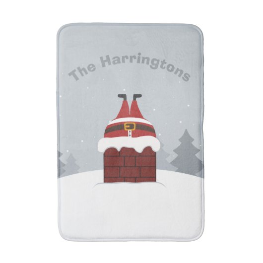 サンタおもしろい名前をカスタムするバスマットをスタック バスマット (正面縦)