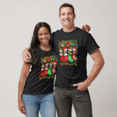サンタおもしろい小妖精や小人スフィンクス靴下Xmaの猫 Tシャツ (ユニセックス)