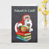 サンタおもしろい新学期勇気付けられる カード (黄色い花)