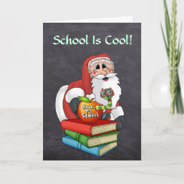 サンタおもしろい新学期勇気付けられる カード