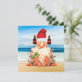 サンタおもしろい格言インアビールサンタハットビーチ シーズンカード (スタンド正面)