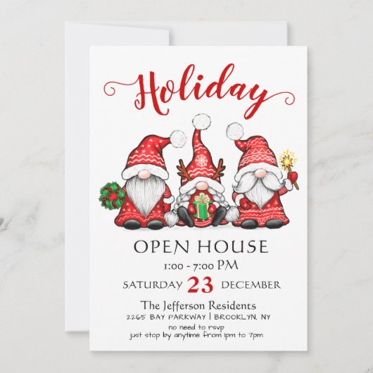 サンタおもしろい格言ズクリスマスホリデーオープンハウス 招待状 (正面)