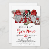 サンタおもしろい格言ズクリスマスホリデーオープンハウス 招待状 (正面/裏面)