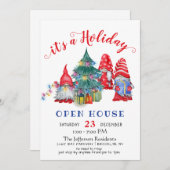 サンタおもしろい格言ズクリスマスホリデーオープンハウス 招待状 (正面/裏面)