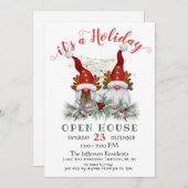 サンタおもしろい格言ズクリスマスホリデーオープンハウス 招待状 (正面/裏面)