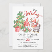 サンタおもしろい格言ズクリスマスホリデーオープンハウス 招待状 (正面)