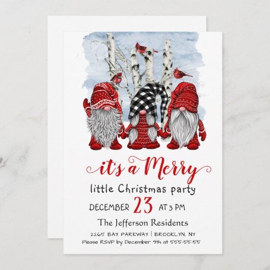 サンタおもしろい格言ズメリークリスマスパーティー 招待状 (正面/裏面)