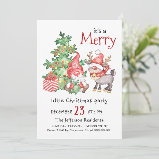 サンタおもしろい格言ズメリークリスマスパーティー 招待状 (スタンド正面)