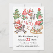 サンタおもしろい格言メリークリスマスリトルパーティー 招待状 (正面)