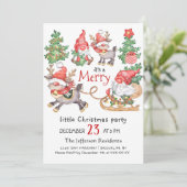 サンタおもしろい格言メリークリスマスリトルパーティー 招待状 (スタンド正面)
