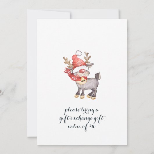 サンタおもしろい格言メリークリスマスリトルパーティー 招待状 (裏面)