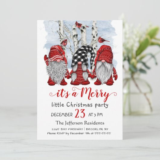 サンタおもしろい格言メリークリスマスリトルパーティー 招待状 (スタンド正面)