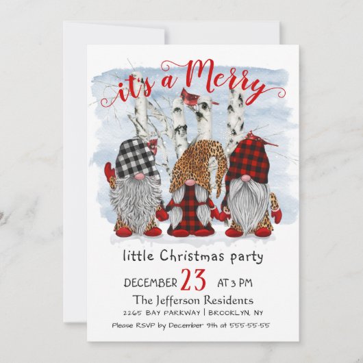 サンタおもしろい格言メリークリスマスリトルパーティー 招待状 (正面)