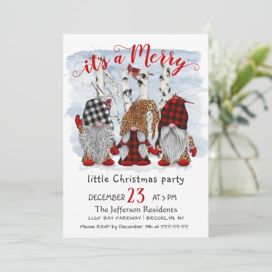 サンタおもしろい格言メリークリスマスリトルパーティー 招待状 (スタンド正面)