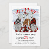 サンタおもしろい格言メリークリスマスリトルパーティー 招待状 (正面/裏面)