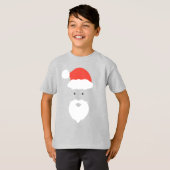 サンタおもしろい顔ハッピーメリークリスマスクリスマス家族 Tシャツ (正面フル)